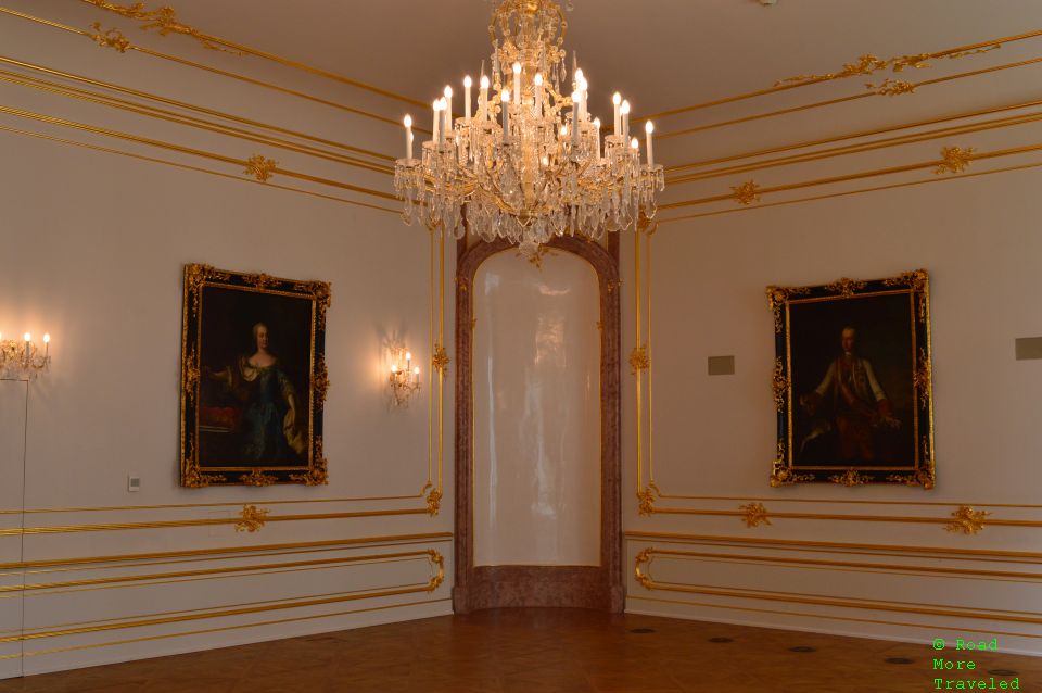 Bratislava Castle chandelier and artwork