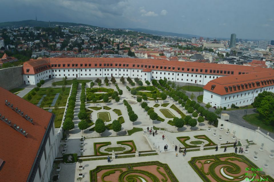 View of gardens from upper floors of Bratislava Castle