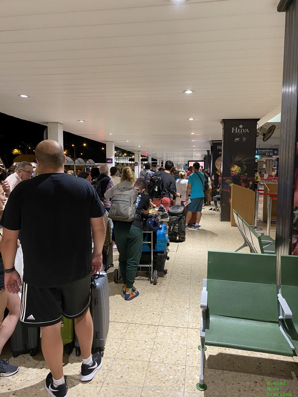 Yikes - long line at Air Tahiti Nui check-in PPT