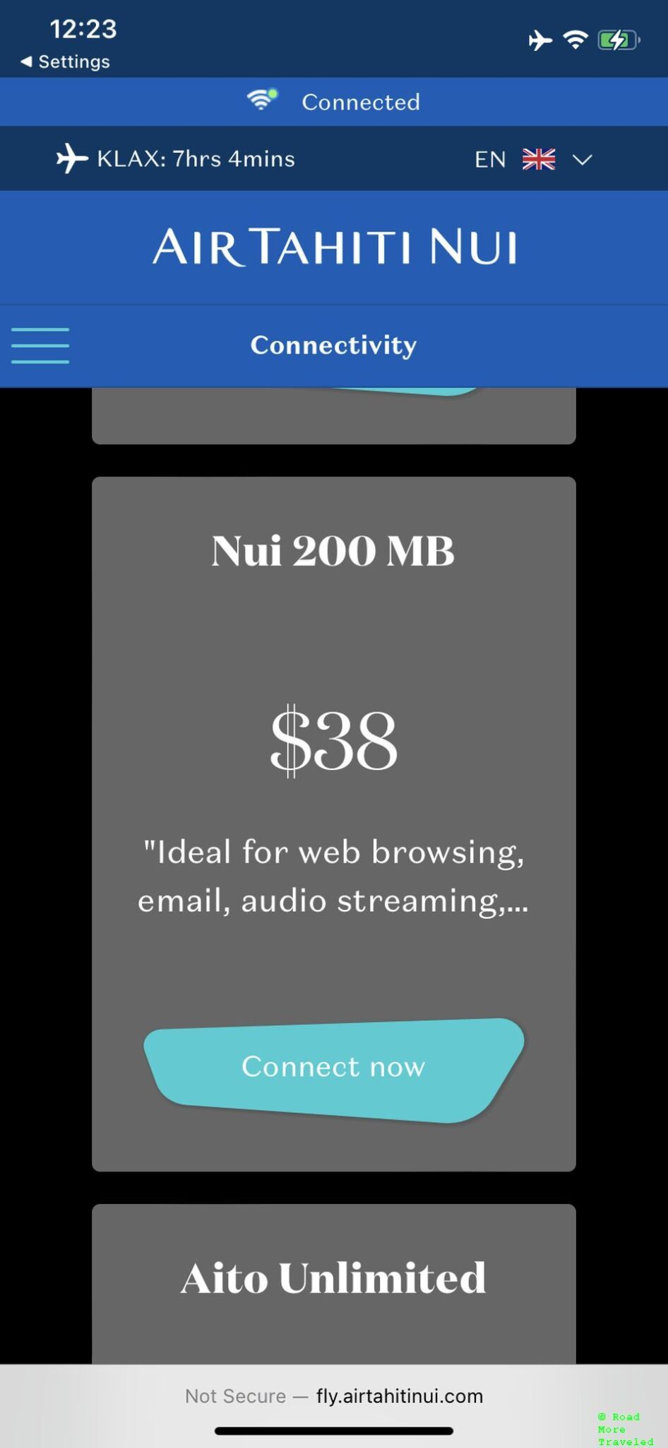 Air Tahiti 200MB WiFi pricing