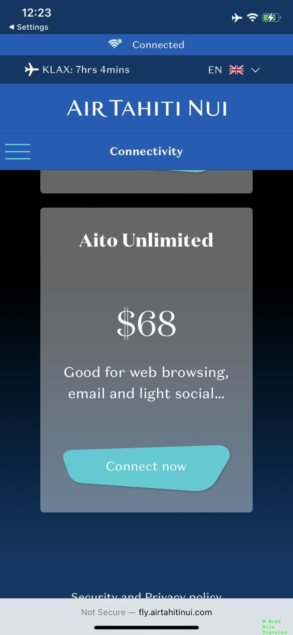 Air Tahiti unlimited WiFi pricing