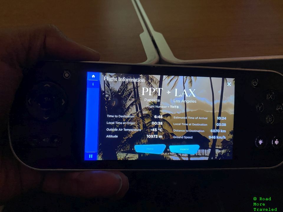 Air Tahiti Nui B787-9 Business Class - IFE controller