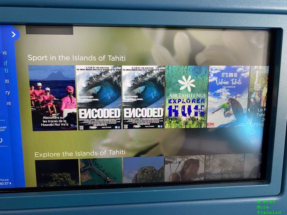 Air Tahiti Nui B787-9 Business Class - IFE selection