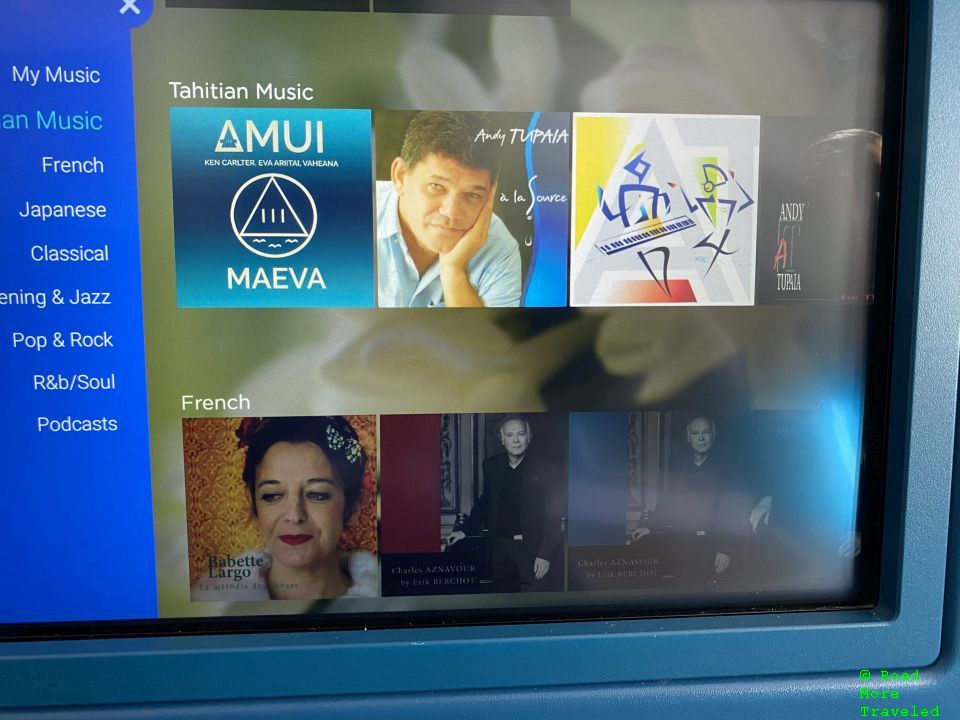 Air Tahiti Nui B787-9 Business Class - music
