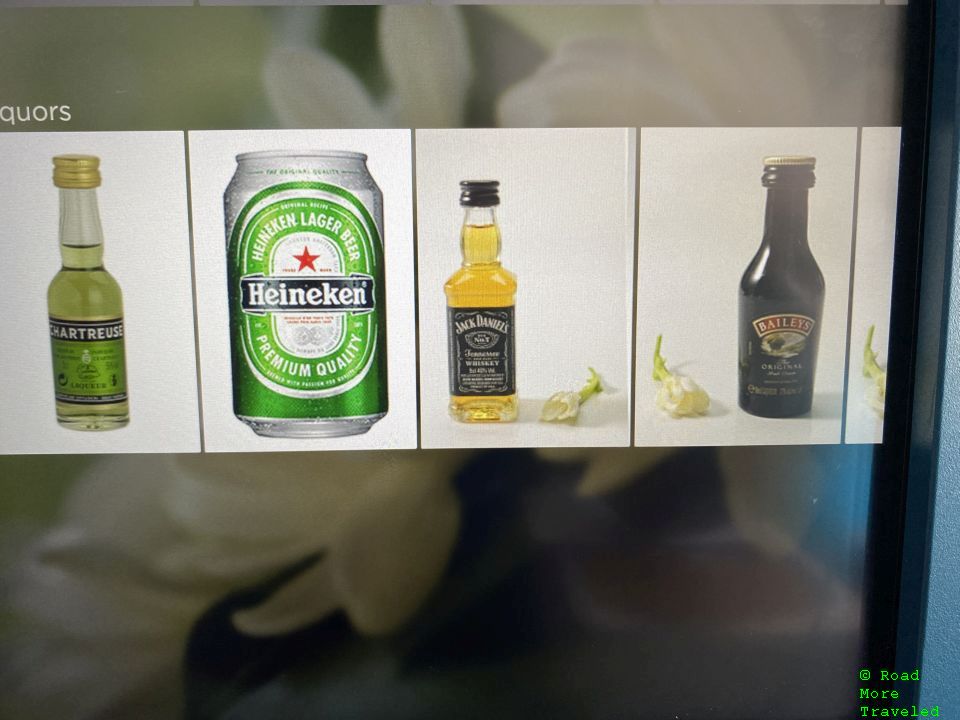 Air Tahiti Nui B787-9 Business Class - beer/liquor menu