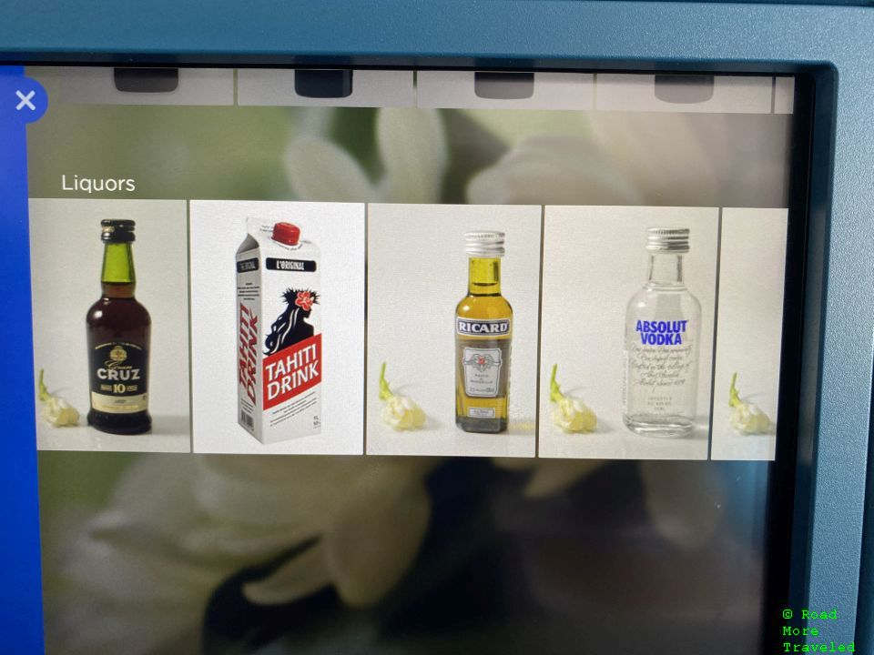 Air Tahiti Nui Business Class additional liquor selection