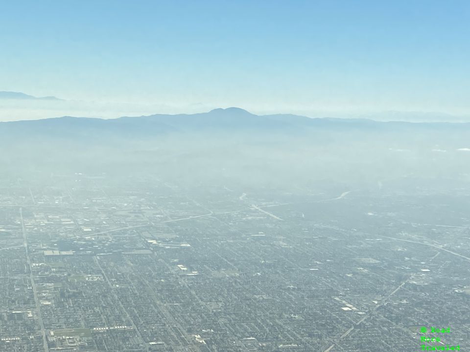 San Bernardino Mountains on final approach to LAX