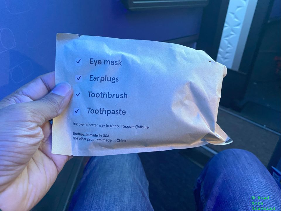 jetBlue Mint amenity kit