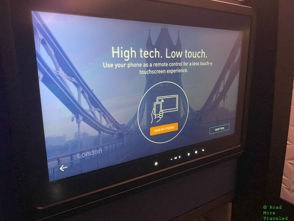 jetBlue A321neo Mint Business Class - phone and IFE pairing