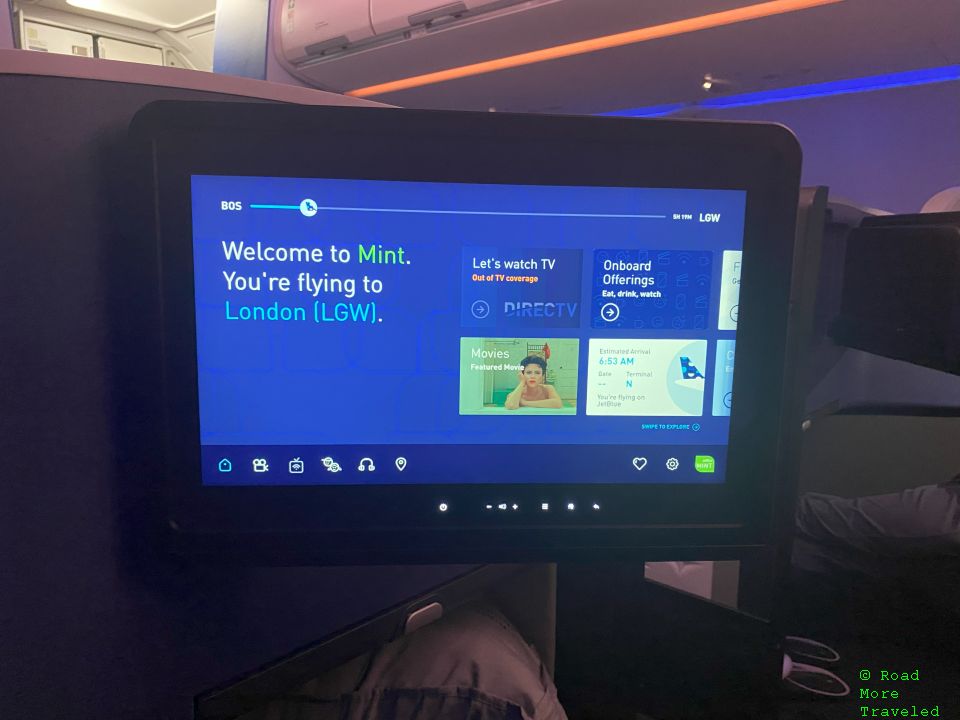 jetBlue A321neo Mint Business Class - IFE screen