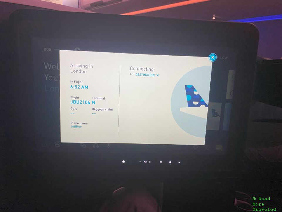 jetBlue IFE flight status