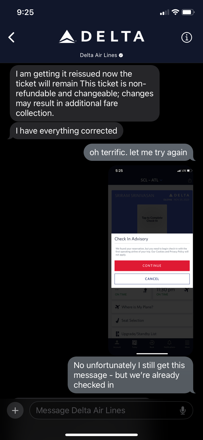 Ticket reissue problems on Delta