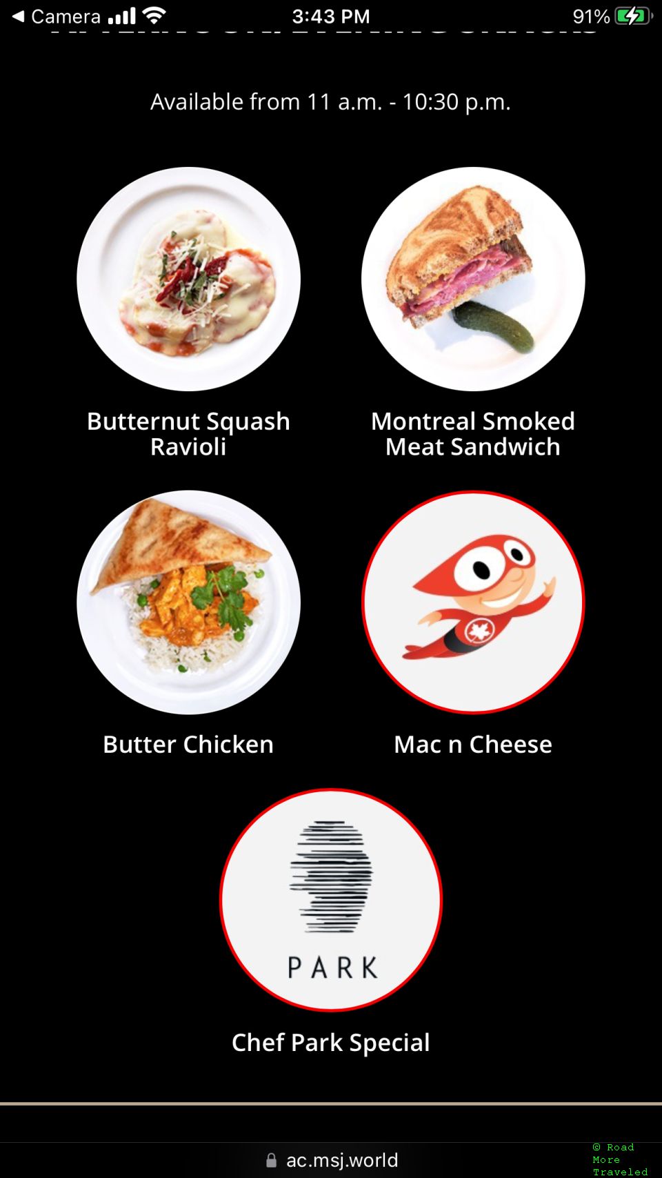 Air Canada Maple Leaf Lounge Toronto (International) - QR code ordering system