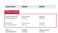 LATAM schedule change