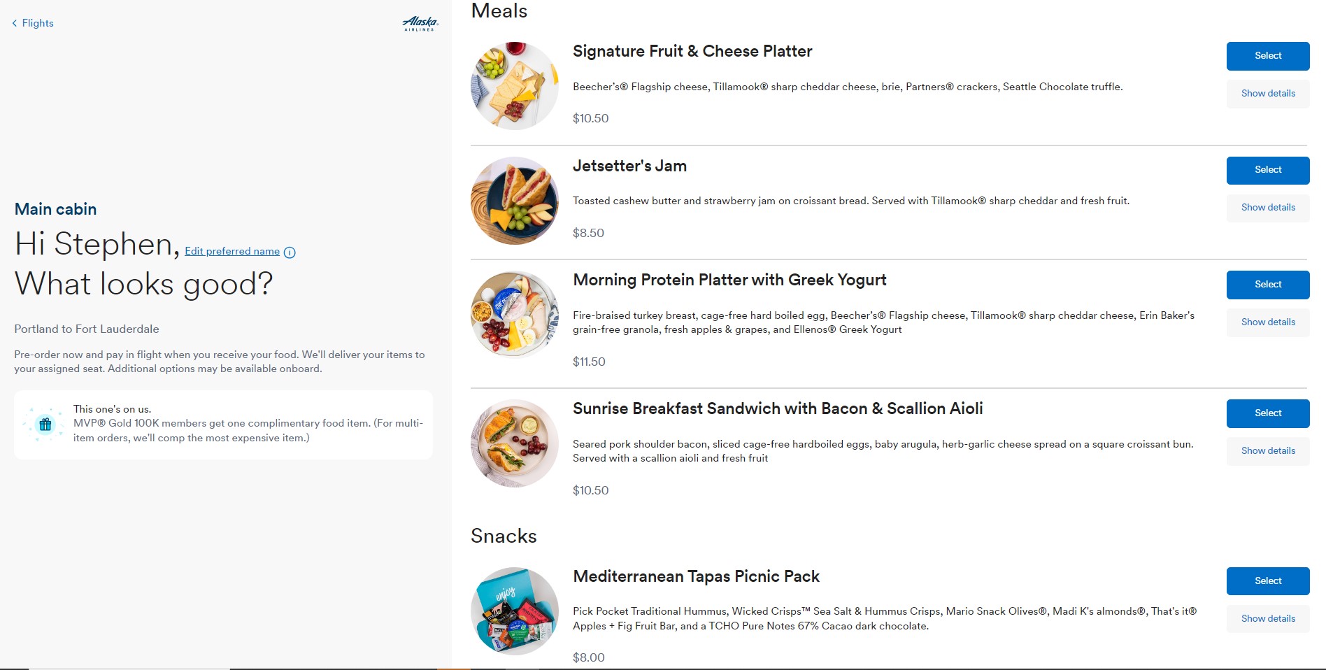 Alaska Airlines MVP Gold 100K Free Economy Meal Is Now Live Travel Codex