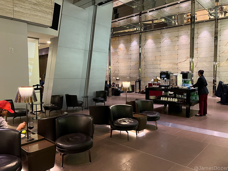 a room with chairs and tables