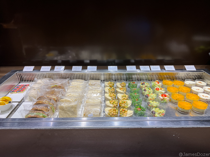 a display of food on a counter