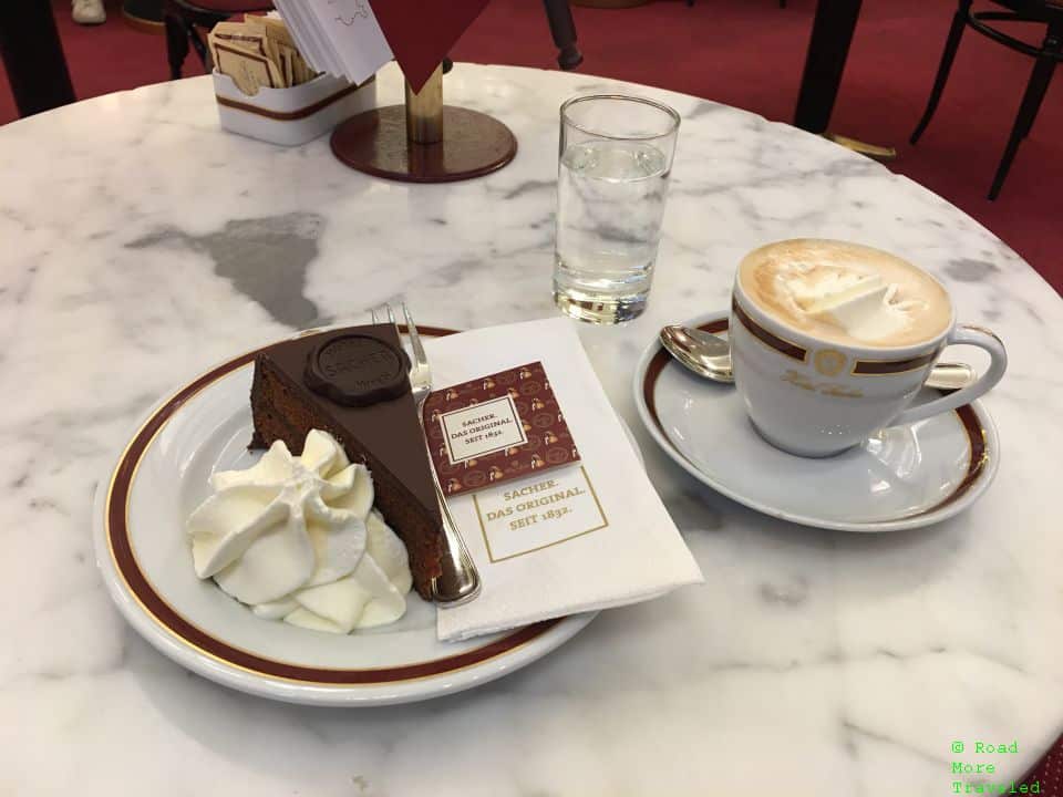 Enjoying a spring weekend in Vienna - Sacher-Torte and coffee at Cafe Sacher
