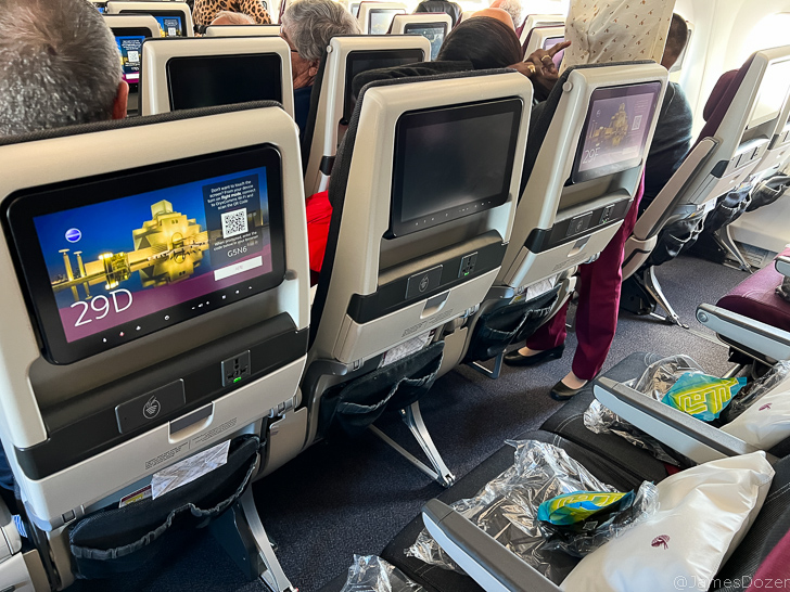 a group of people in an airplane