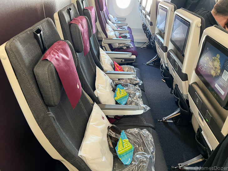 rows of seats in an airplane