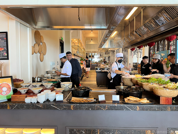 a group of people in a restaurant