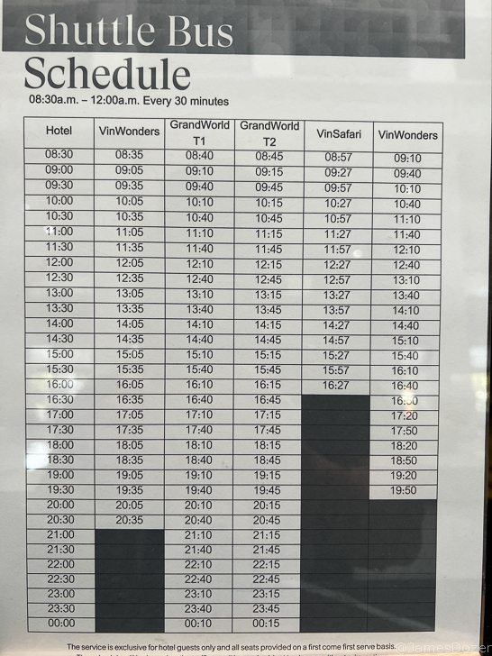 a schedule on a white surface
