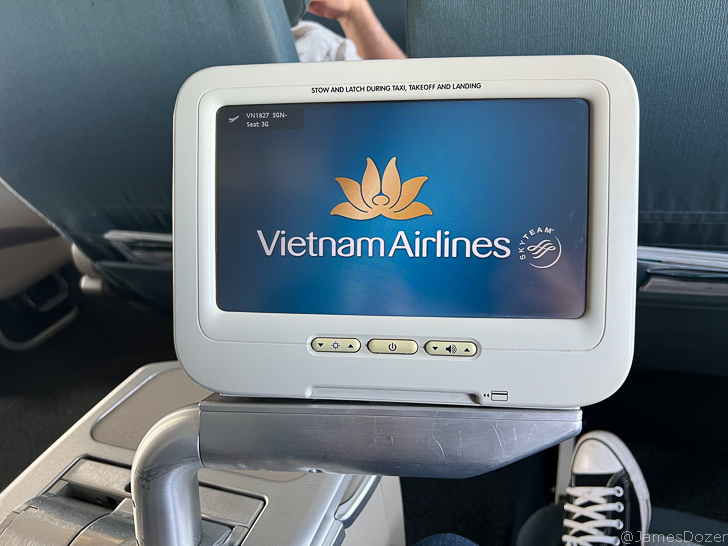 a screen on a seat