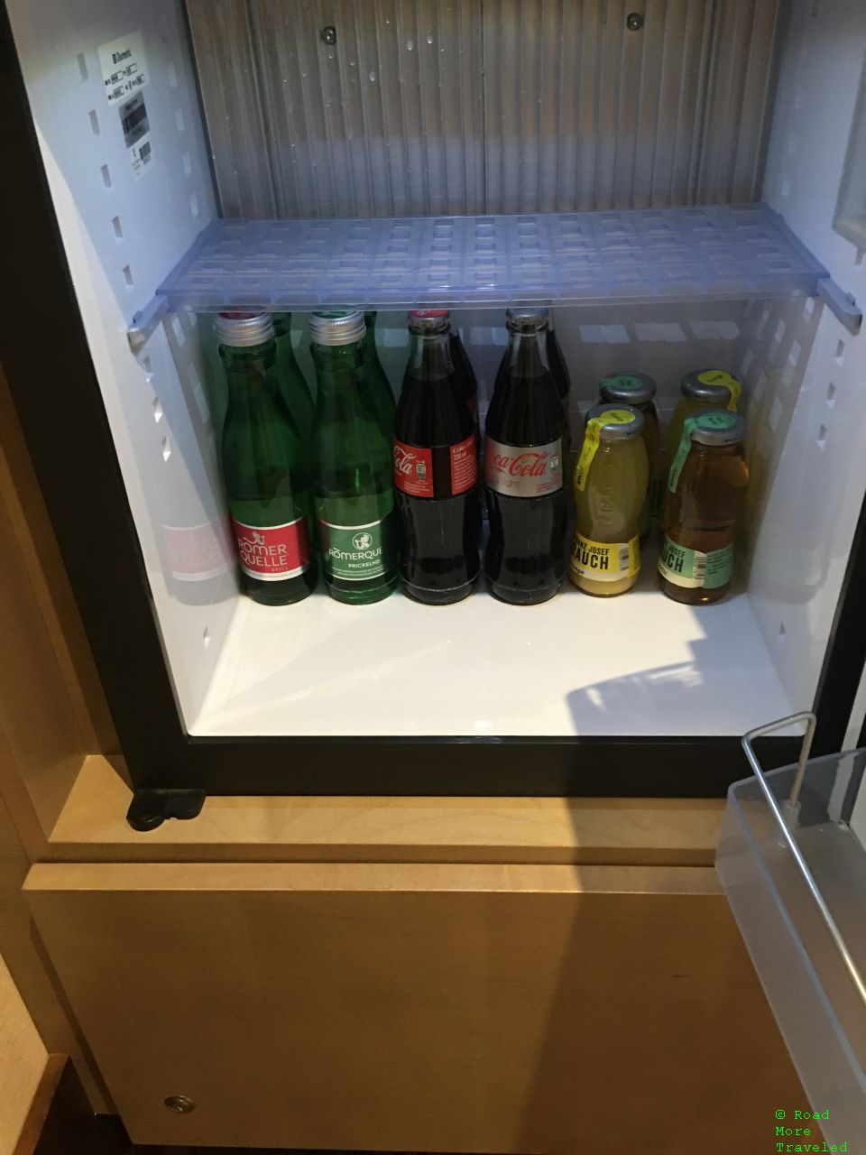 Palais Hansen Kempinski Vienna - refrigerator with complimentary soft drinks