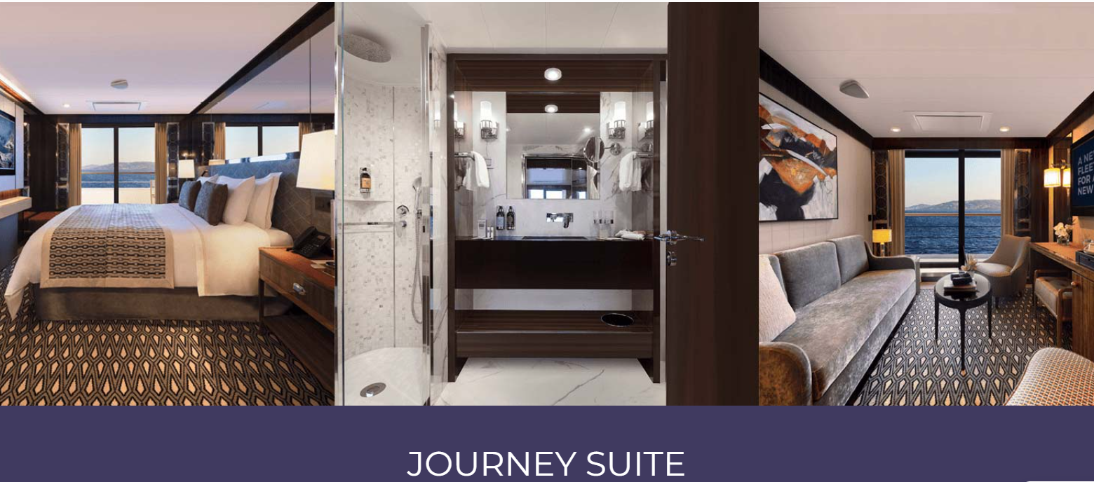 a bathroom with a shower and a mirror