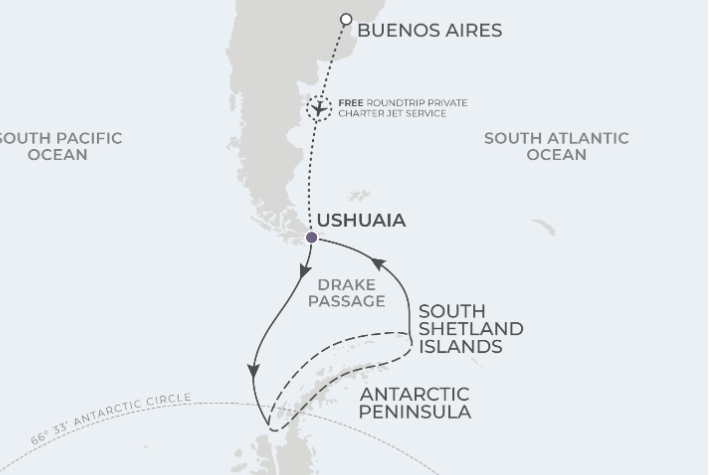 Antarctica circle crossing