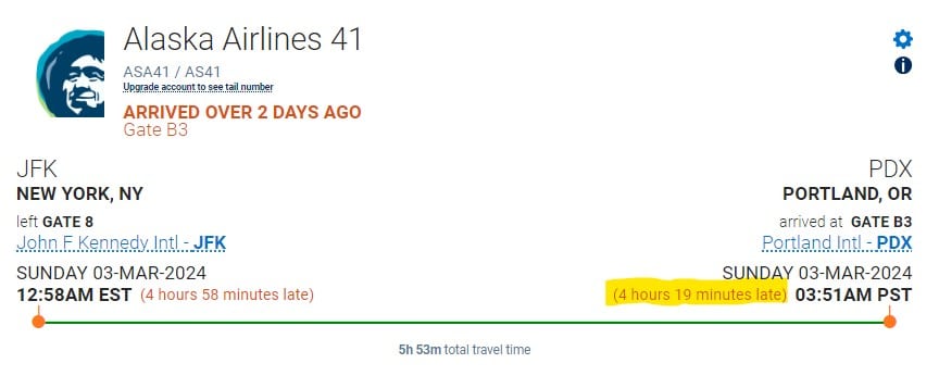 a screenshot of a travel time