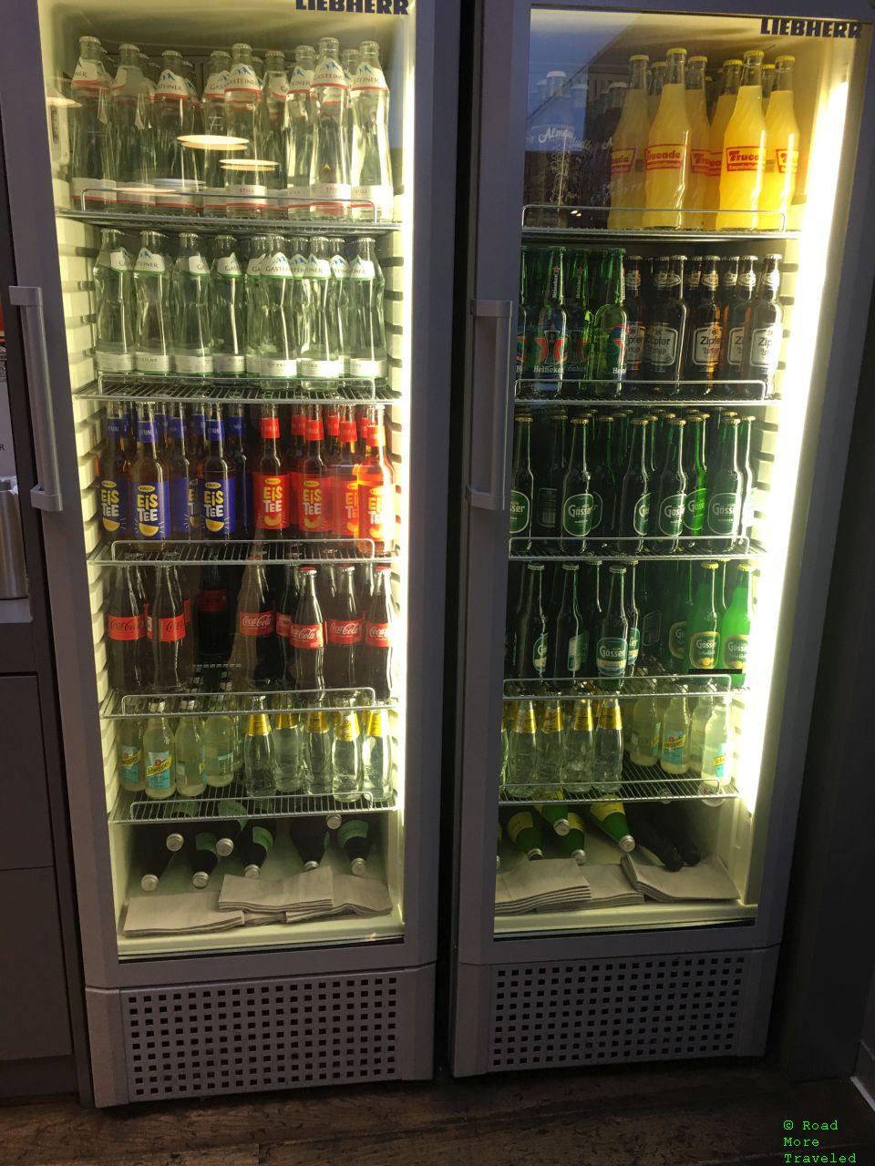 Drinks refrigerator at Austrian Business Lounge (VIE F Gates)