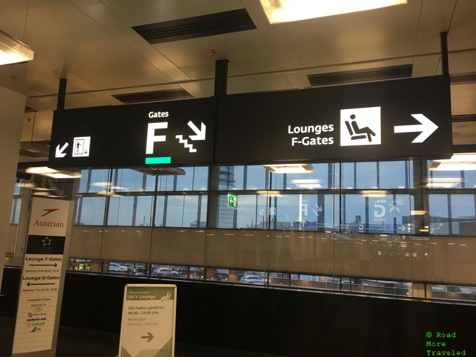Path to F Gates lounges at VIE