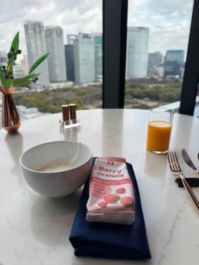 a bowl and cereal on a table