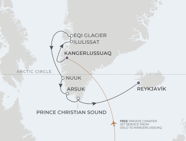 a map of a flight route