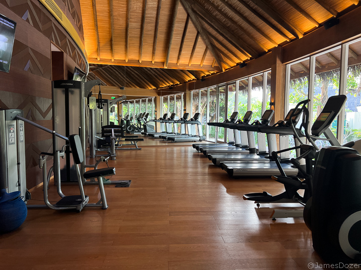 a room with exercise equipment