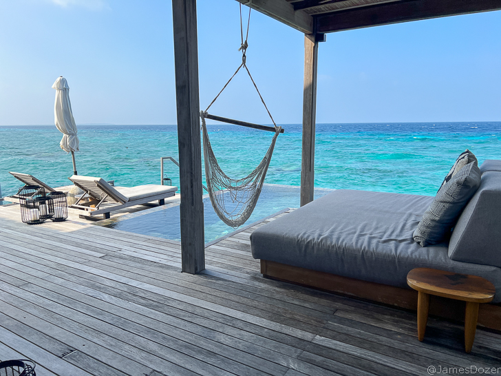 a hammock from a porch of a house