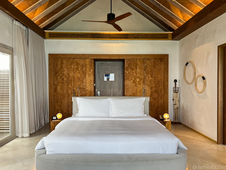 a bed in a room