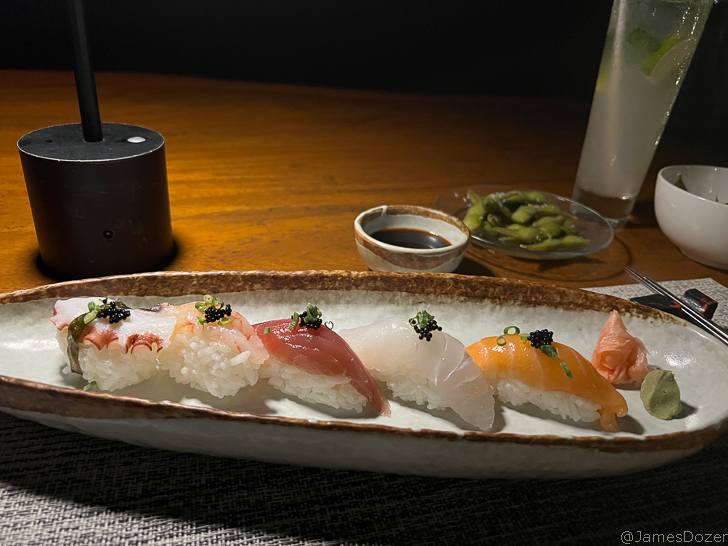 a plate of sushi on a table