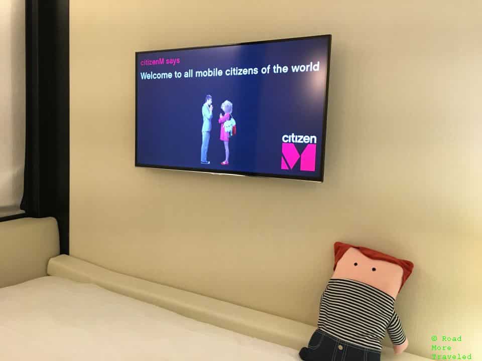 citizenM CDG TV and doll