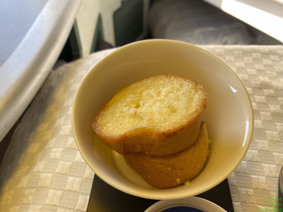 EVA Business Class garlic bread