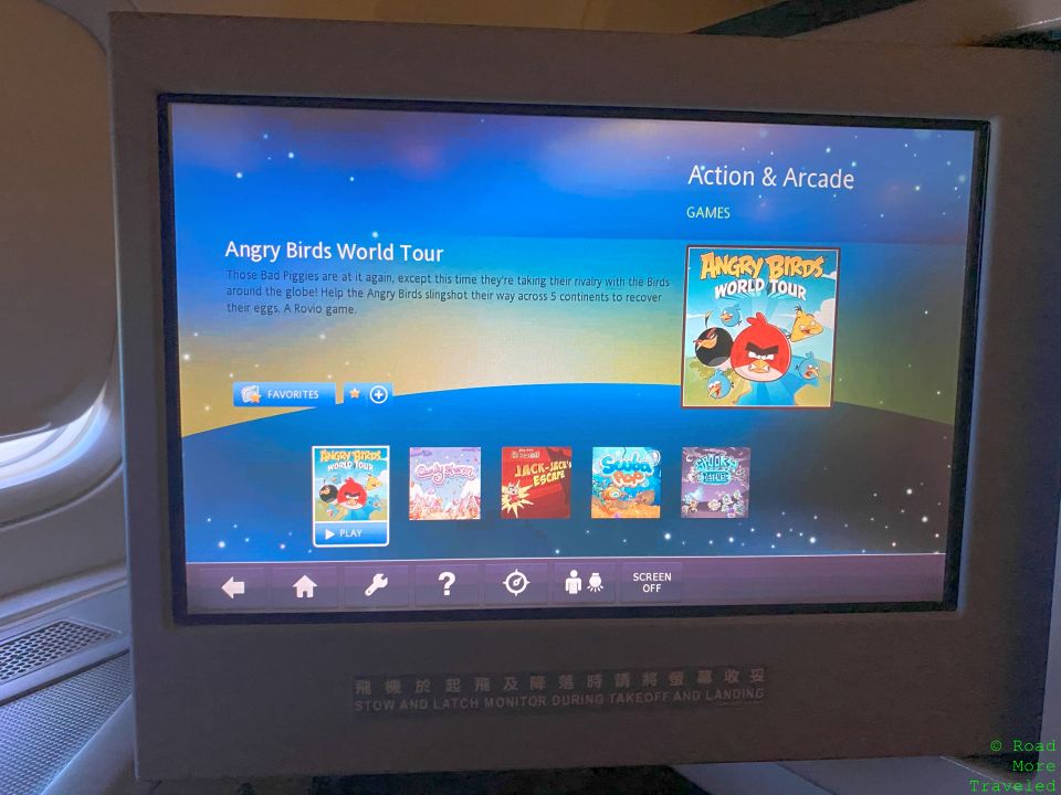 EVA Air B777-300ER Business Class - IFE arcade games