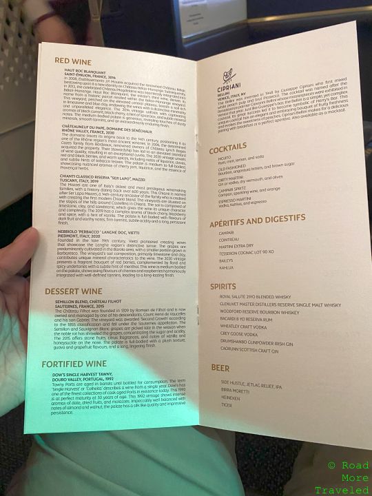 EY F wine/beer/spirits menu