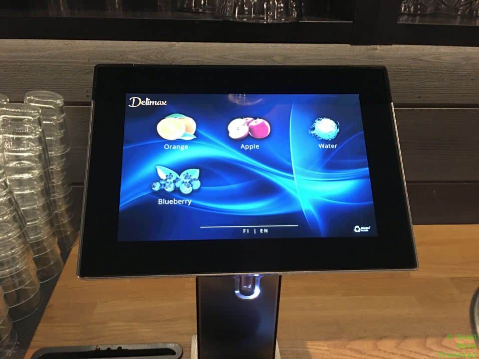 Fruit juices at breakfast