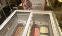 a display case with ice cream in it