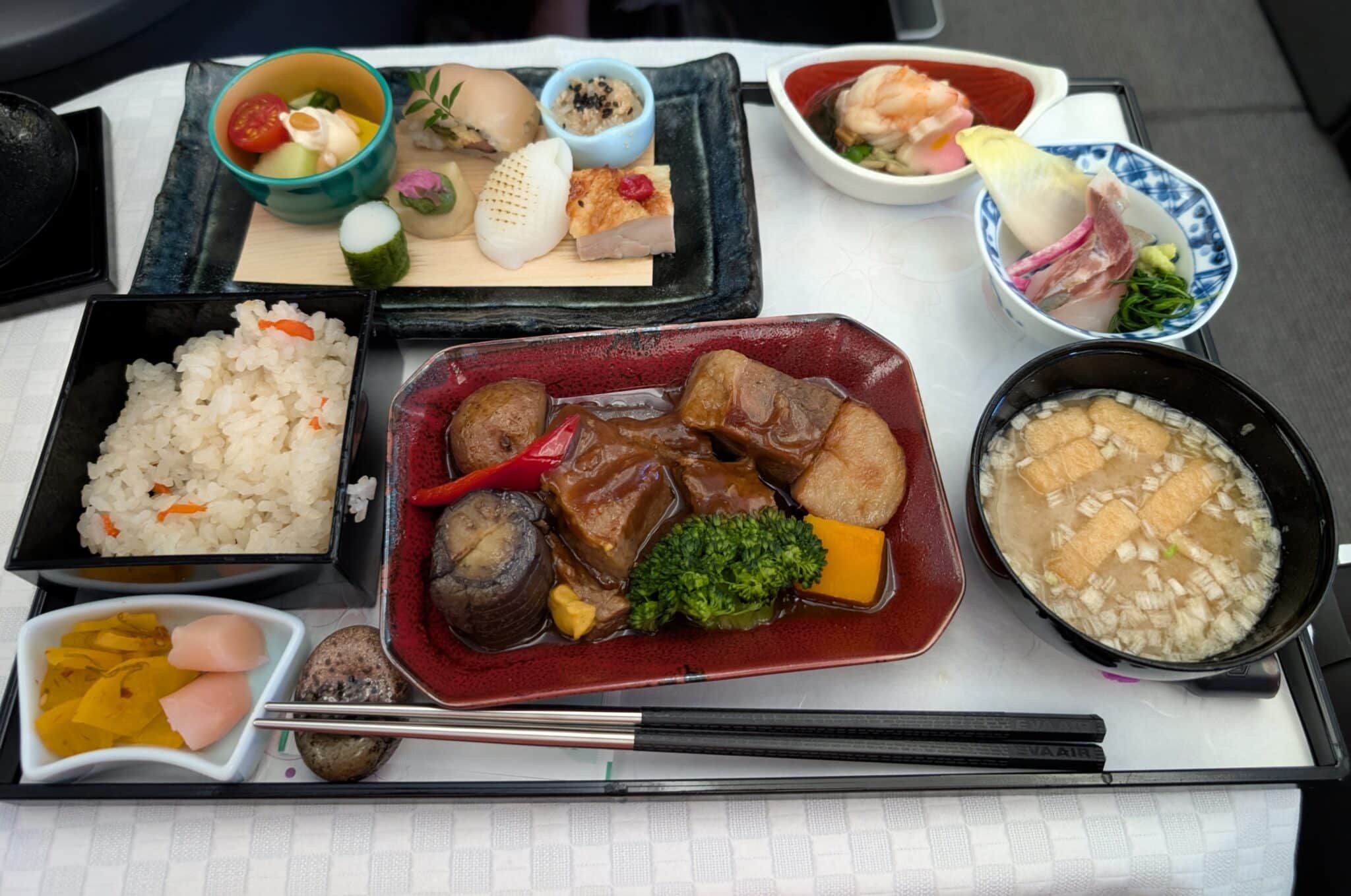 a tray of food on a table