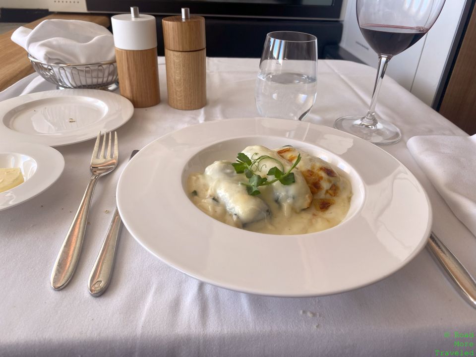 SWISS B777 First Class lunch
