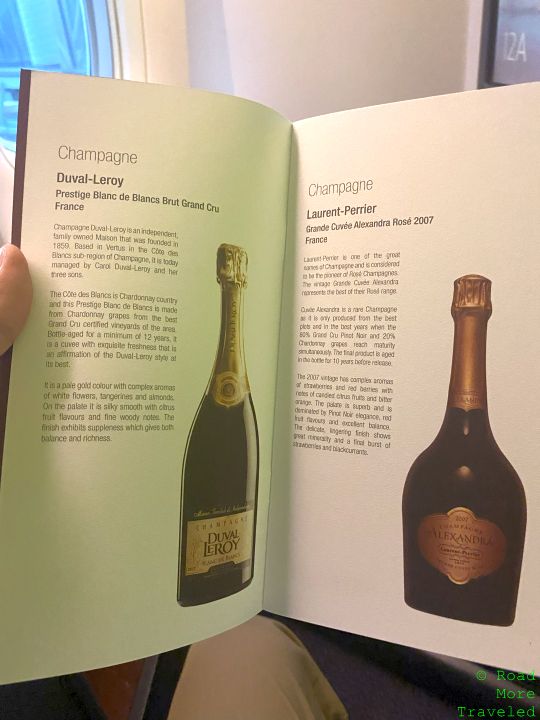 Qatar Airways B777-300ER Business Class - champagne