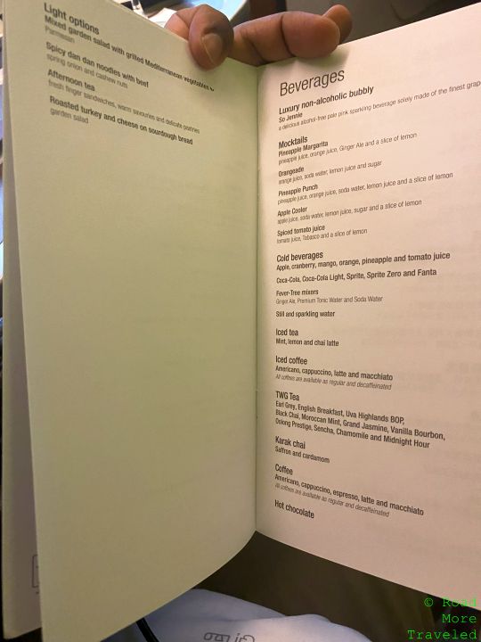 QR J mocktail/coffee menu