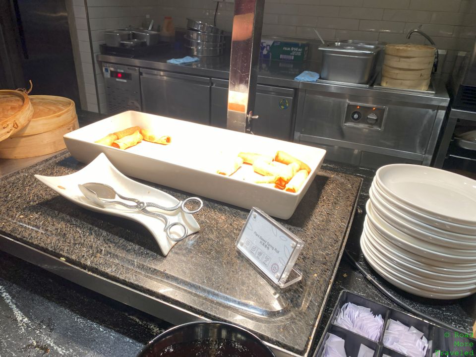 Plaza Premium Lounge HKG Gate 1 spring rolls